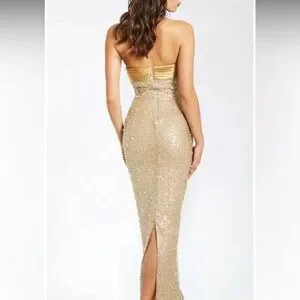 slim fit dress slacks Felina Black Satin Sequin Pearls Beaded Mini Dress (Archive Sale) main image 0